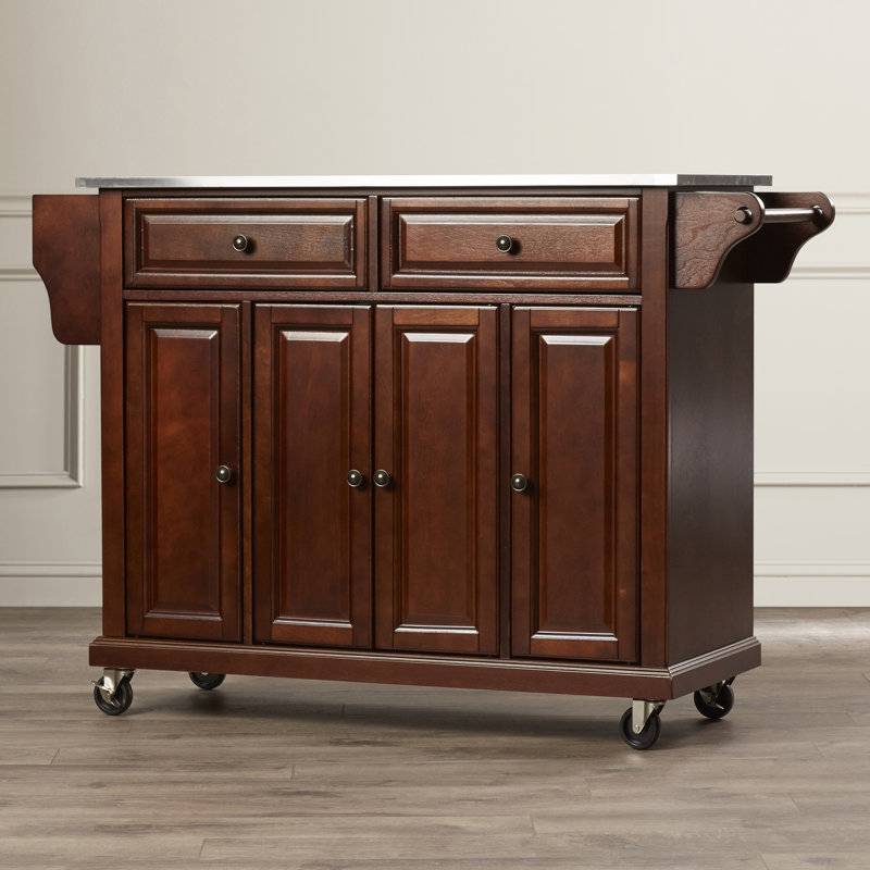 Three Posts™ Haslingden 51.5'' Wide Rolling Kitchen Island with